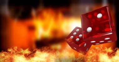 Live Domino QQ table with croupier dealing tiles on camera at frive